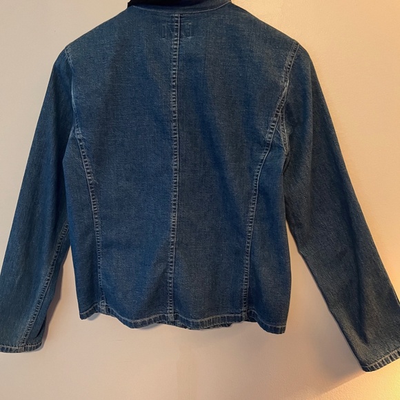 Denim Old School Jacket with Black Collar & Full Zipper- Size 4 - Picture 5 of 8